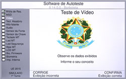Imagem do Software de autoteste: Teste de vídeo