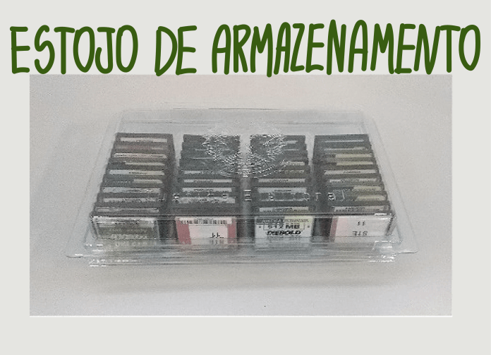 Descrição: imagem do estojo de armazenamento dos flashes